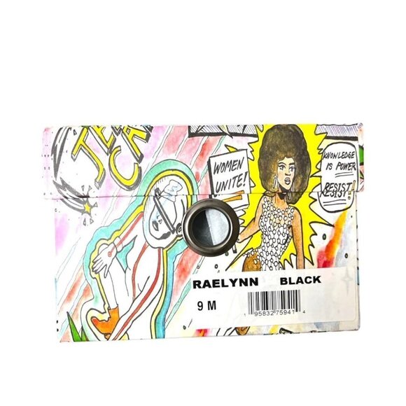 Jeffrey Campbell Womens Black Leather Slip On Open Toe Wedge Sandals Sz 9 NEW - Picture 7 of 11